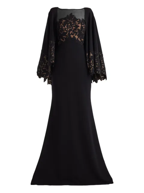 Tadashi Shoji cape-lace maxi dress