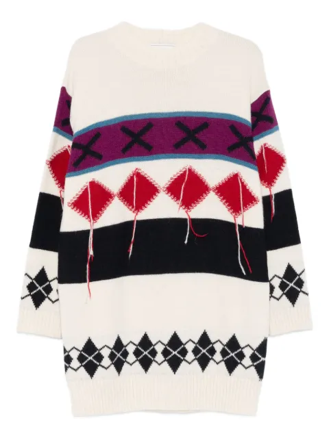 Iceberg argyle-pattern midi dress