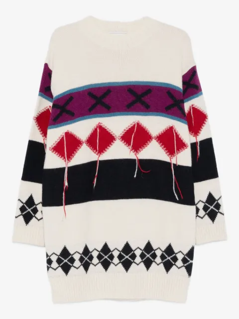 Iceberg argyle-pattern midi dress