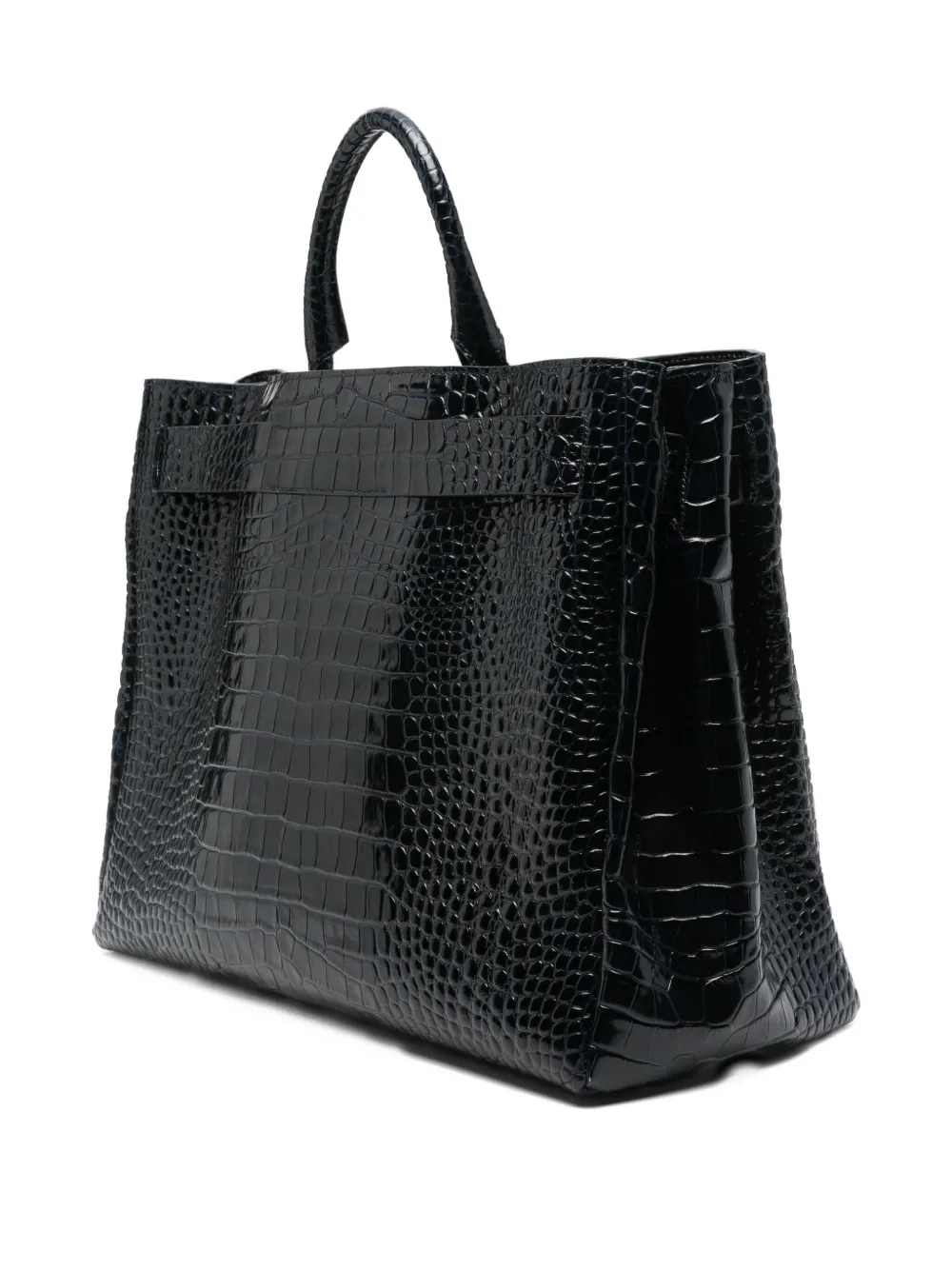 Iceberg crocodile-effect tote bag - Blauw