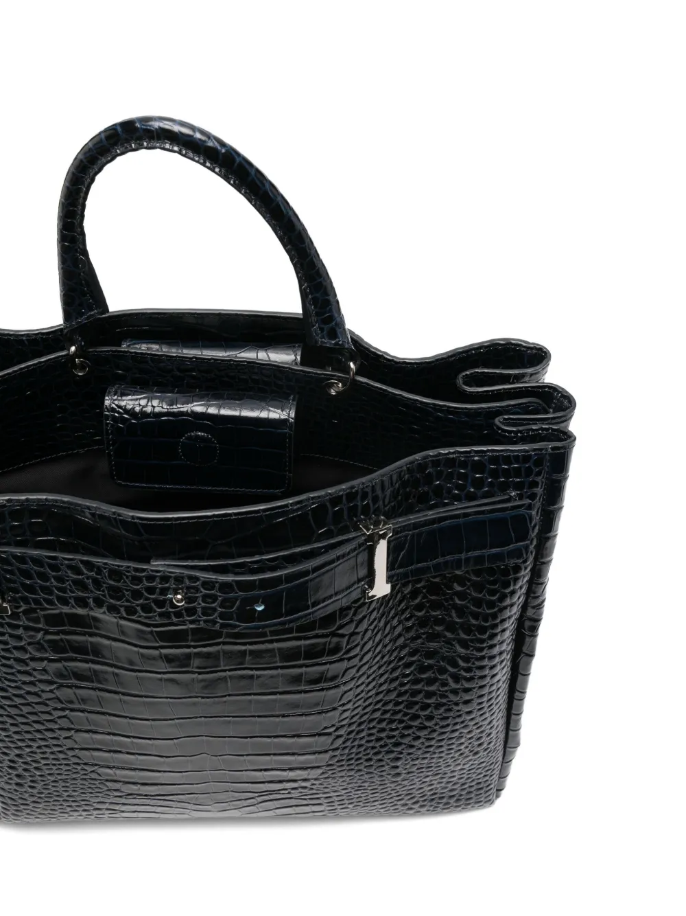 Iceberg Crocodile-effect Tote Bag In Black