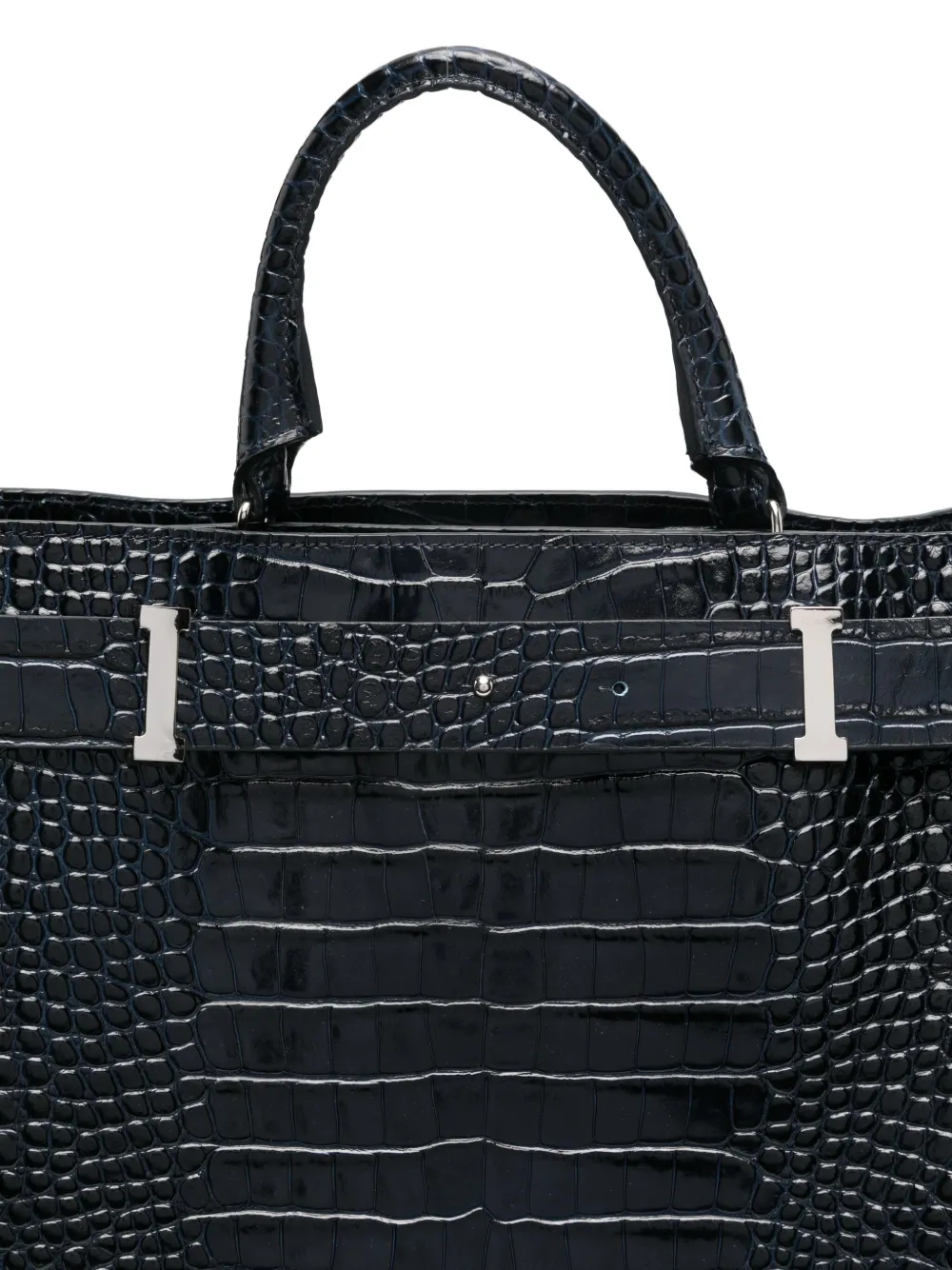 Iceberg Crocodile-effect Tote Bag In Black