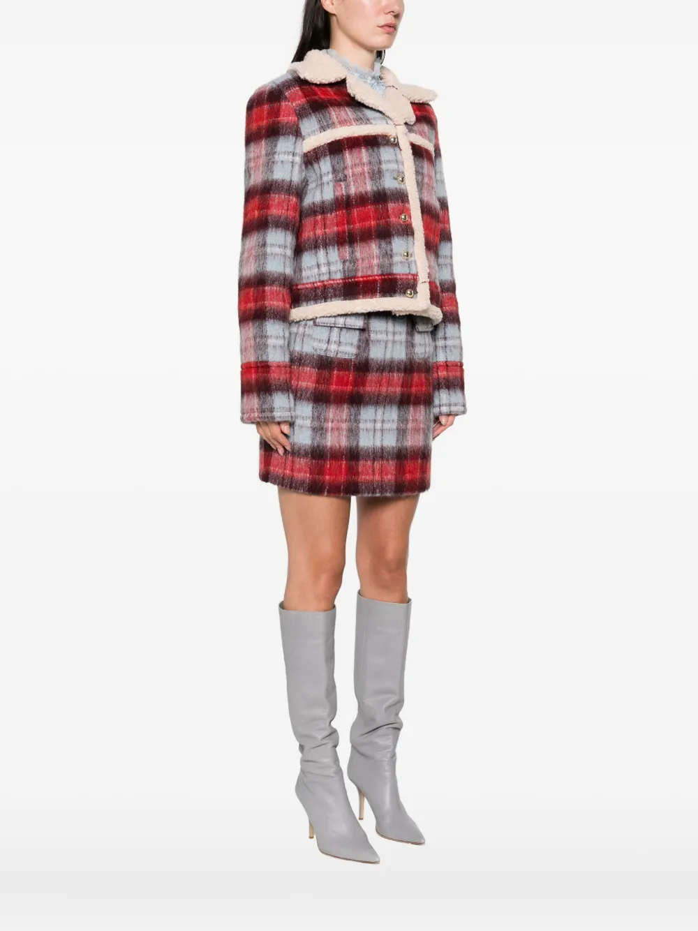 N°21 Checked Button Jacket In Multi