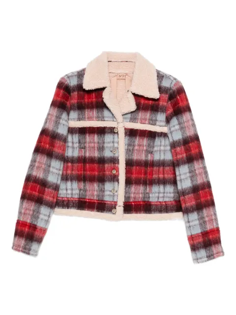 Nº21 checked button jacket
