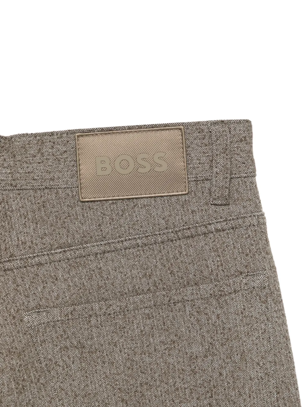 BOSS Broek met logoknoop Bruin