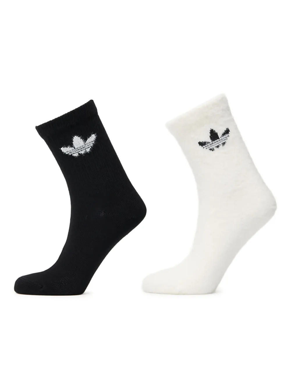 adidas fluffy logo crew socks (pack of two) | Black | Image 1