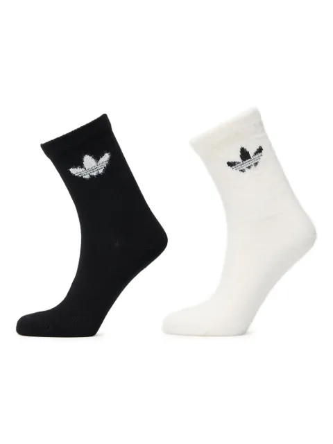 adidas fluffy logo crew socks (pack of two)