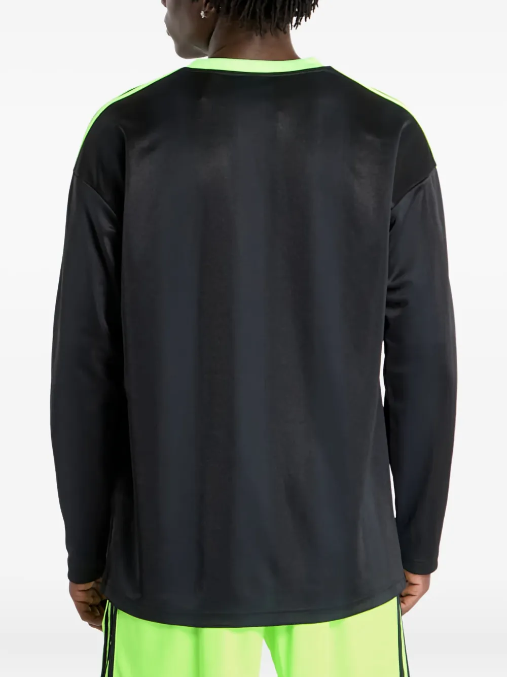 adidas T-shirt met jacquard en lange mouwen Zwart