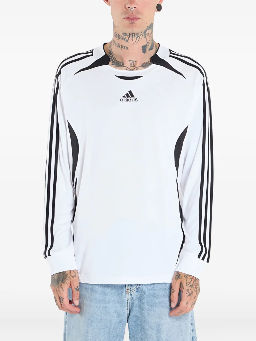 adidas Gestreiftes Langarmshirt | Weiß | Image 1