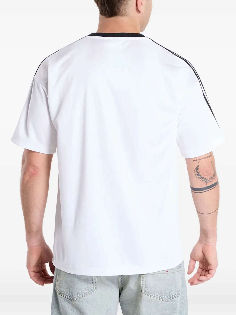 adidas T-shirt met jacquard en drie strepen logo Wit
