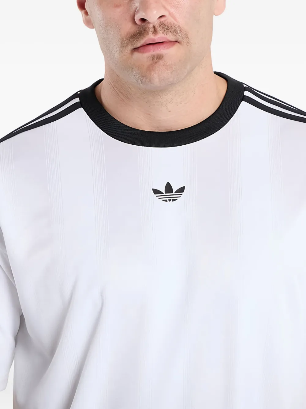 adidas T-shirt met jacquard en drie strepen logo Wit