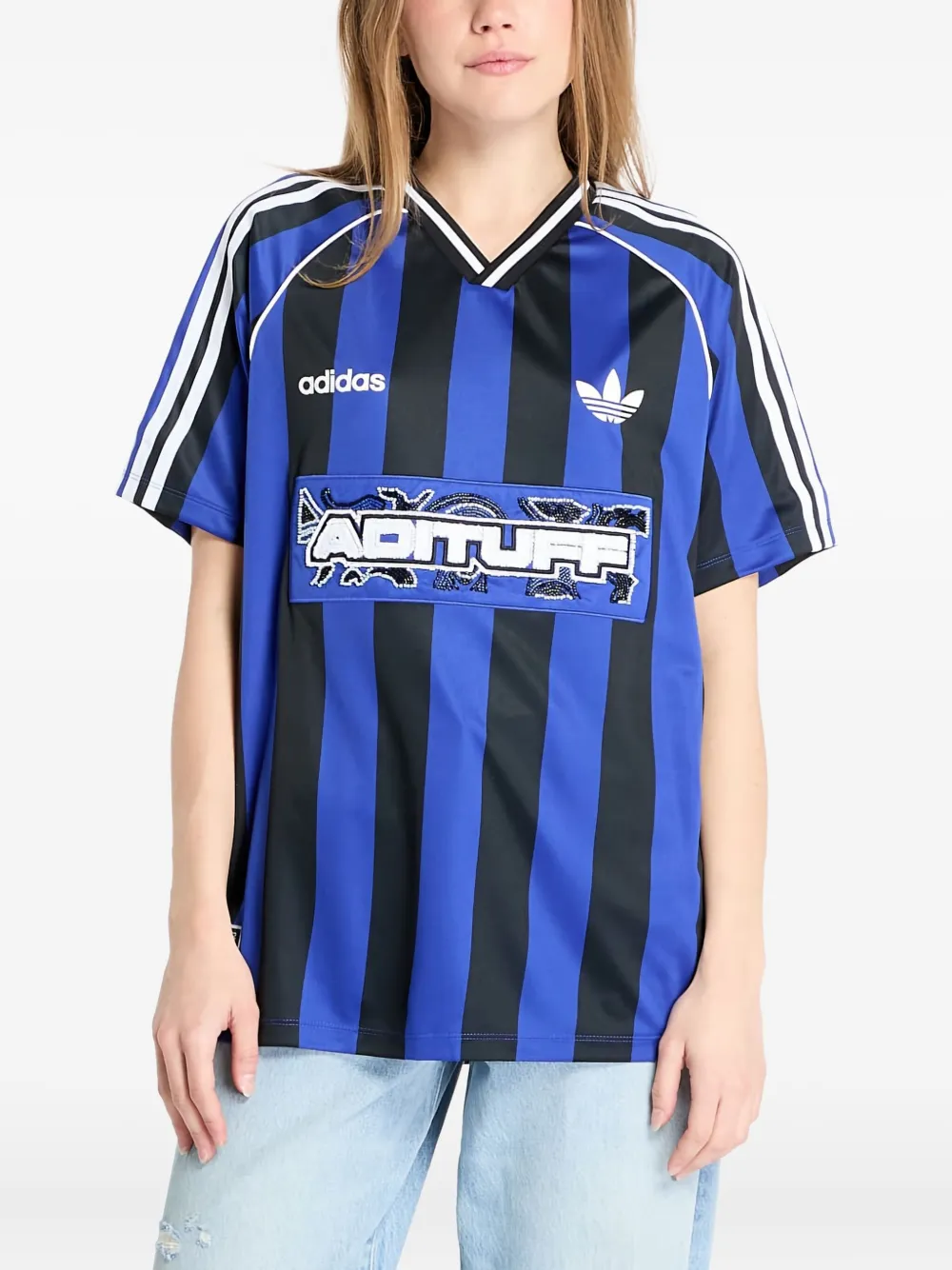 adidas Beads striped T-shirt - Blu