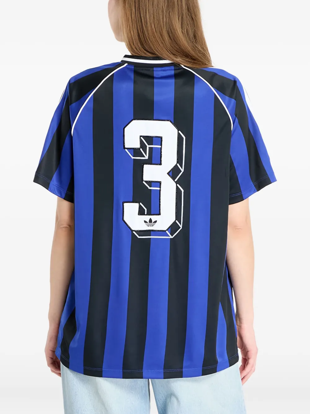 adidas Beads gestreept T-shirt Blauw