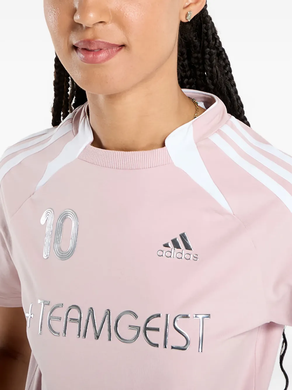 adidas Teamgeist T-shirt met logostreep Roze