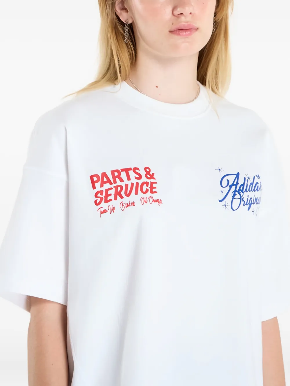 adidas Wilshire T-shirt met korte mouwen en grafische print Wit