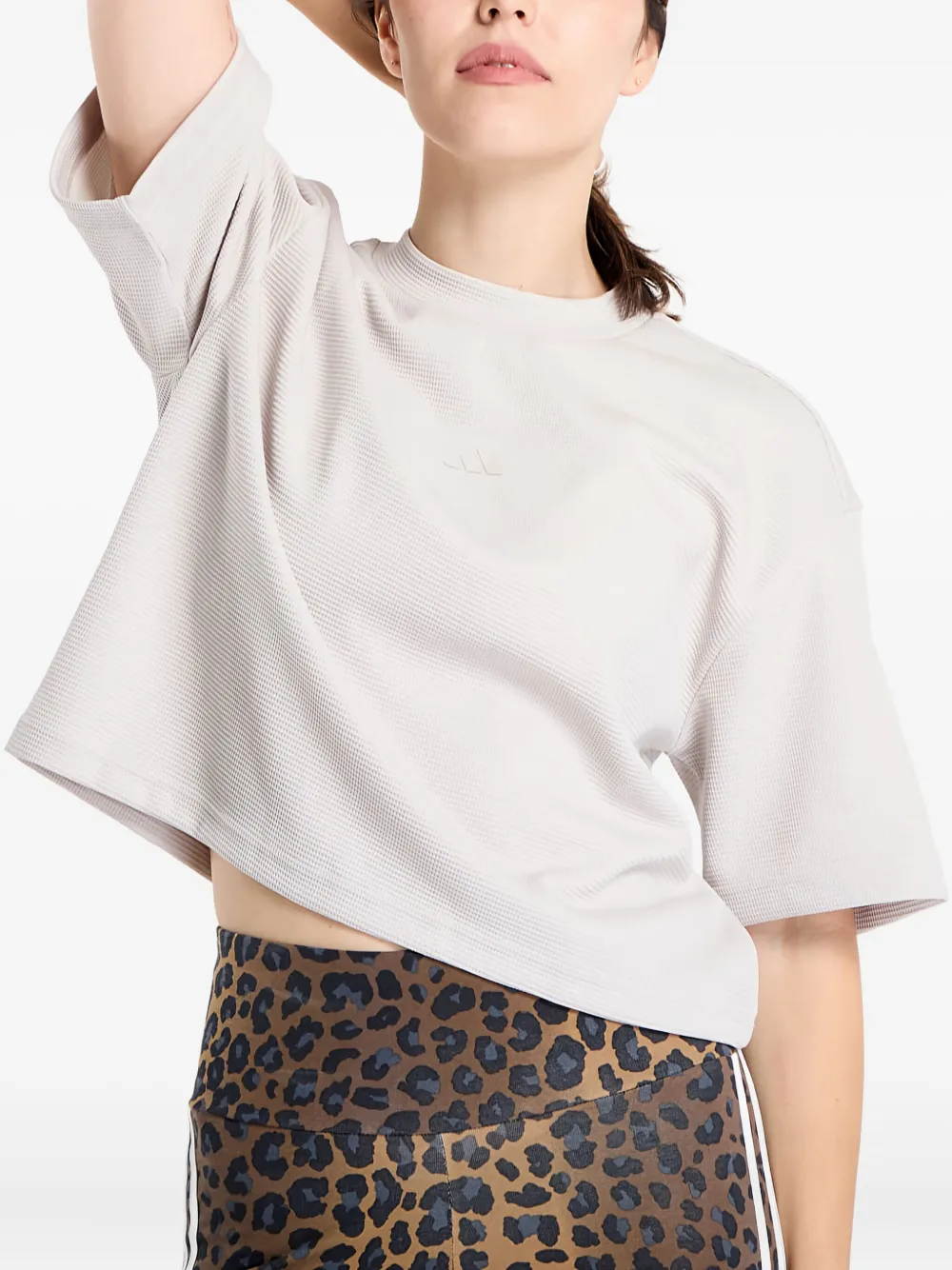 Adidas Originals Waffle Motion Yoga T-shirt In Neutral