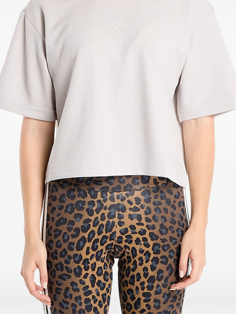 Adidas Originals Waffle Motion Yoga T-shirt In Neutral