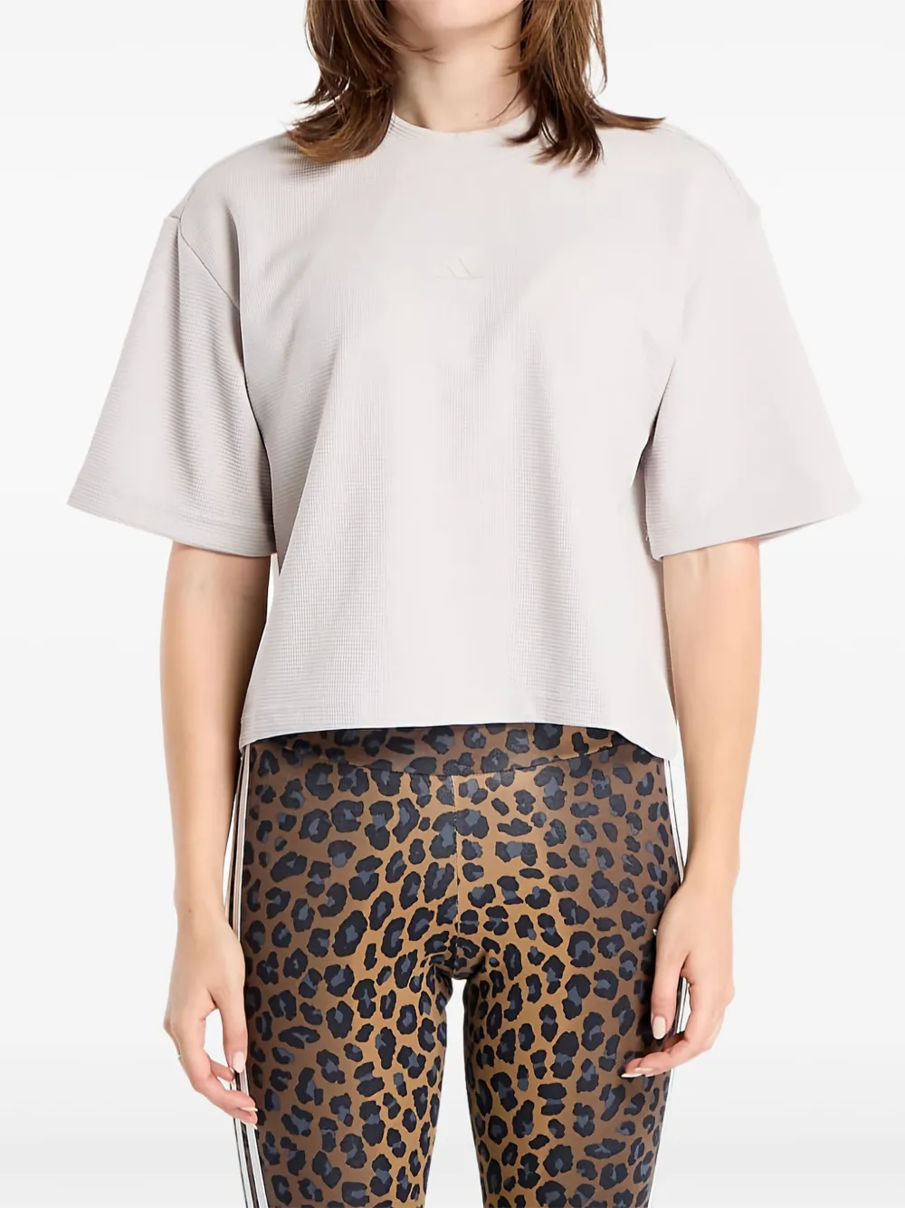 Adidas Originals Waffle Motion Yoga T-shirt In Neutral