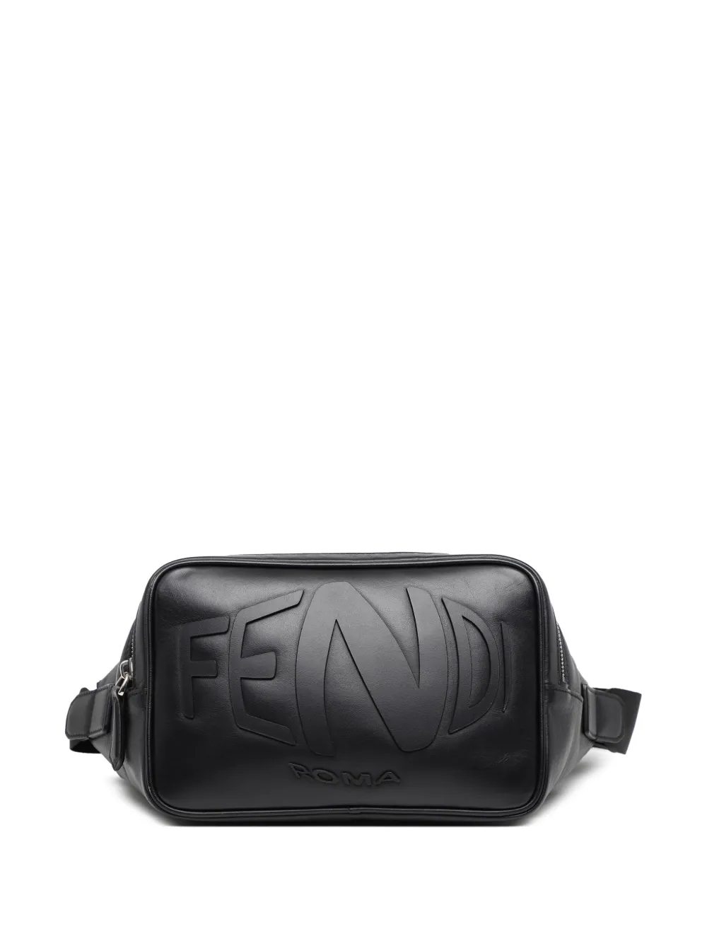 Pre-owned Fendi 2010-2025 Sarah Coleman Leather Fisheye Belt Bag In Black