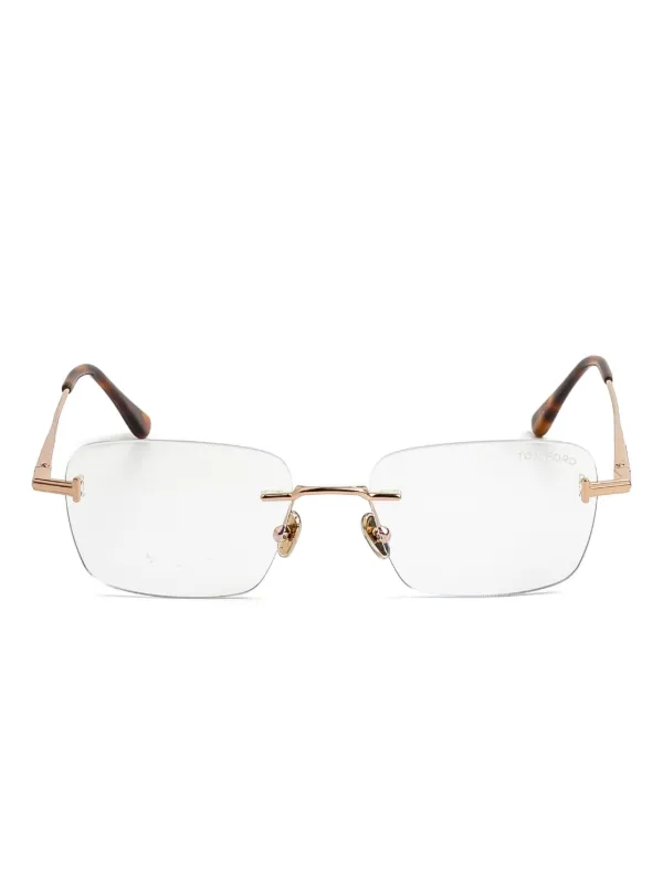TOM FORD Eyewear スクエアメガネフレーム | ゴールドトーン | FARFETCH JP