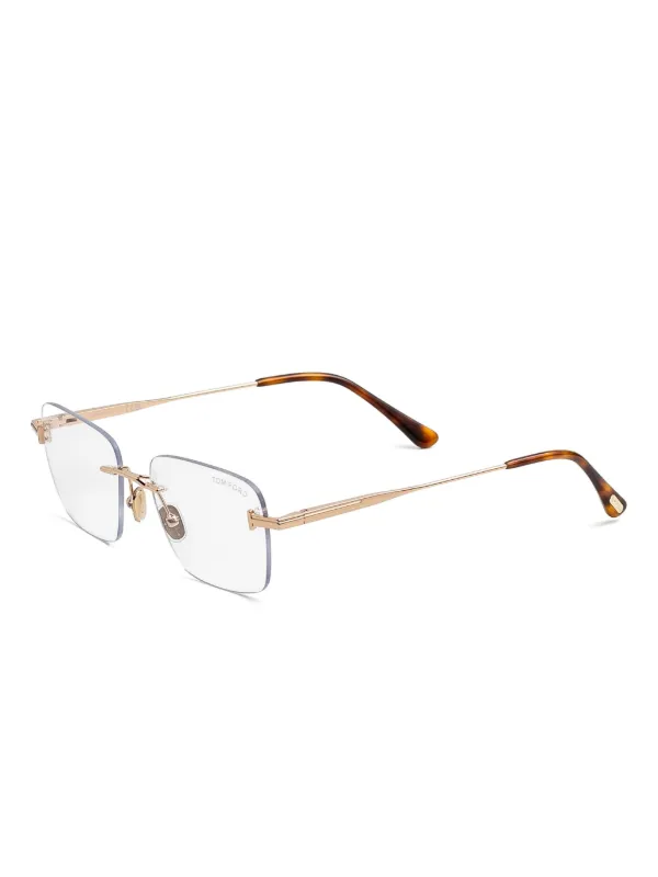 TOM FORD Eyewear スクエアメガネフレーム | ゴールドトーン | FARFETCH JP