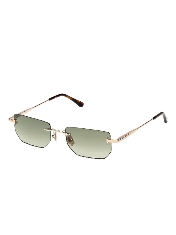 TOM FORD Eyewear リムレス スクエアサングラス | ゴールドトーン