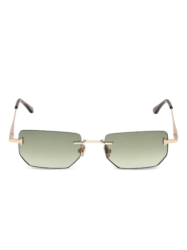 TOMFORD サングラス TOM FORD Eyewear リムレス スクエアサングラス | ゴールドトーン