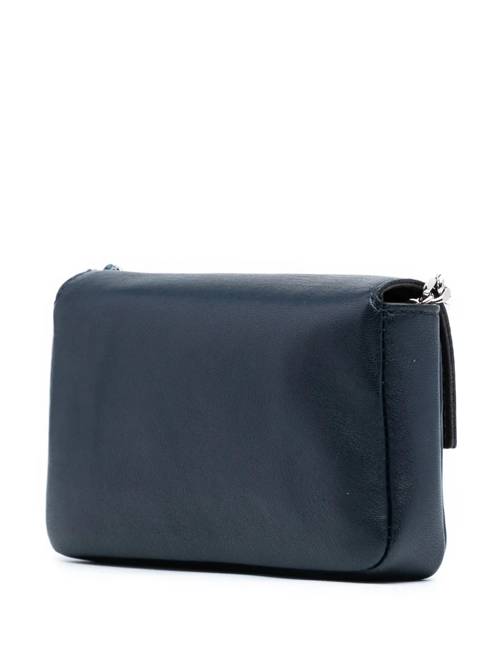 FENDI Pre-owned 2010-2025 Micro Leather Baguette Satchel In Blue