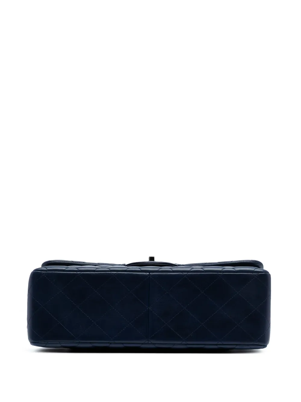 Pre-owned Chanel 2019 Jumbo Classic Lambskin Double Flap Shoulder Bag In Blue