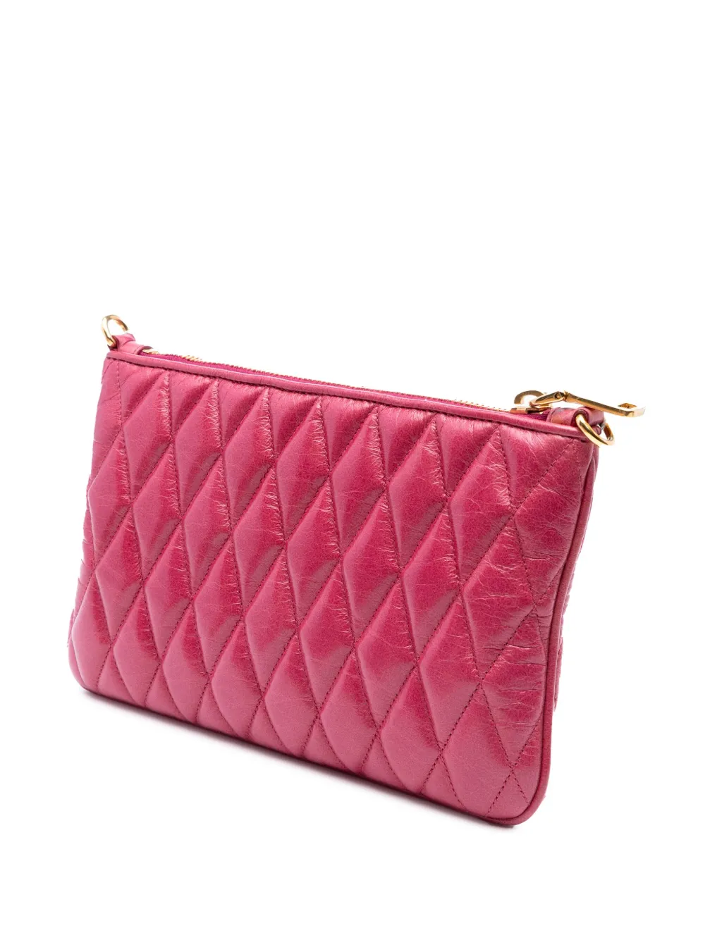 Pre-owned Miu Miu 2021-2025 Matelasse Lambskin Leather Crossboy Crossbody Bag In Pink