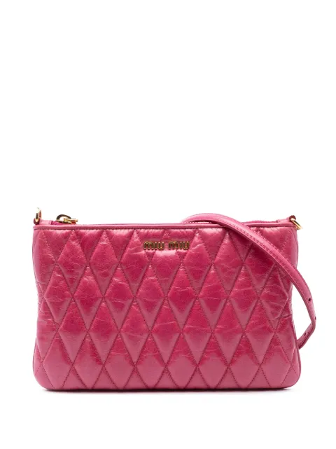 Miu Miu Pre-Owned 2021-2025 Matelasse Lambskin Leather Crossboy crossbody bag