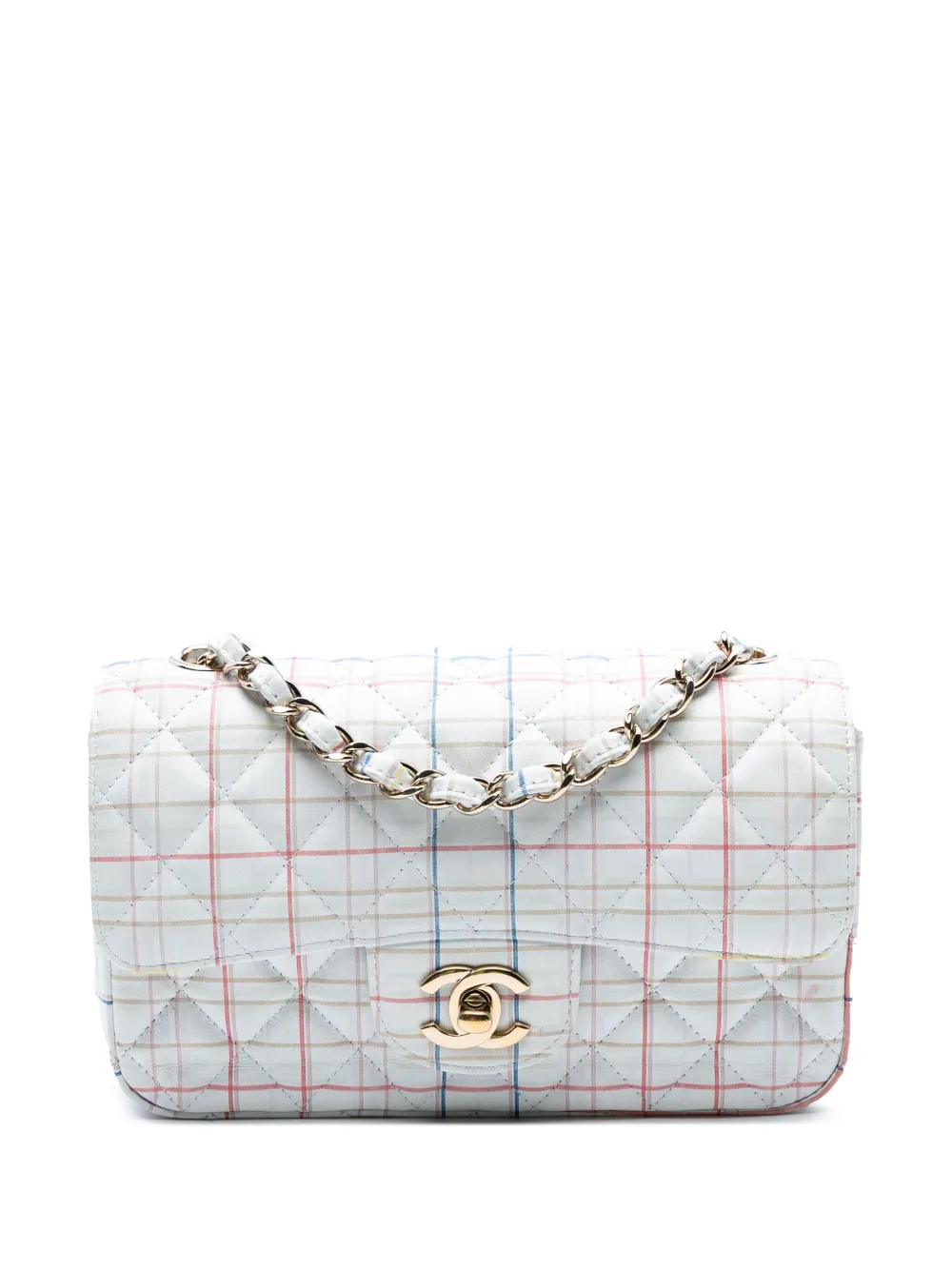 CHANEL Pre-Owned 2019 ミニ レクタンギュラー クラシック プリント カーフスキン シングルフラップ ショルダーバッグ CHANEL Pre-Owned 2019 ミニ レクタンギュラー クラシック プリント カーフスキン シングルフラップ ショルダーバッグ