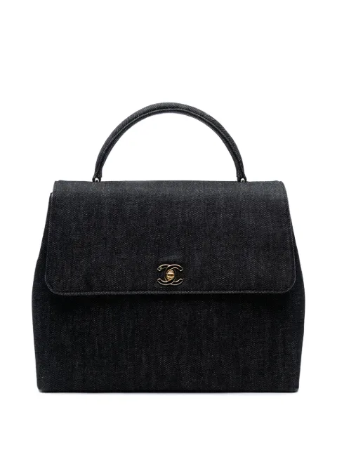 CHANEL Pre-Owned sac à main Kelly en jean à logo CC (1997-1999)
