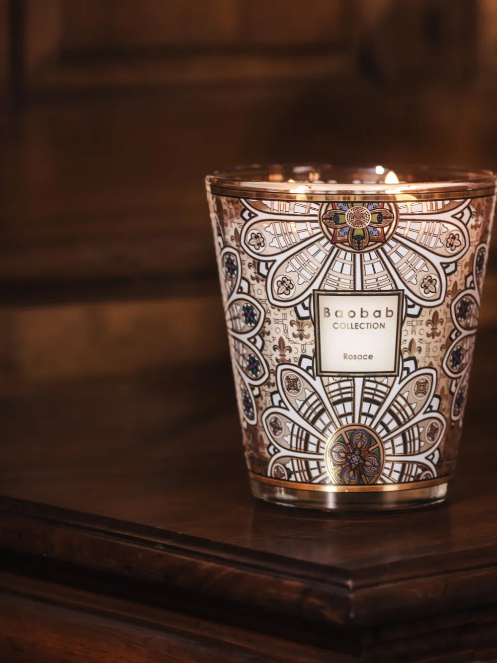 Baobab Collection Rosace Candle (16cm) In Gold