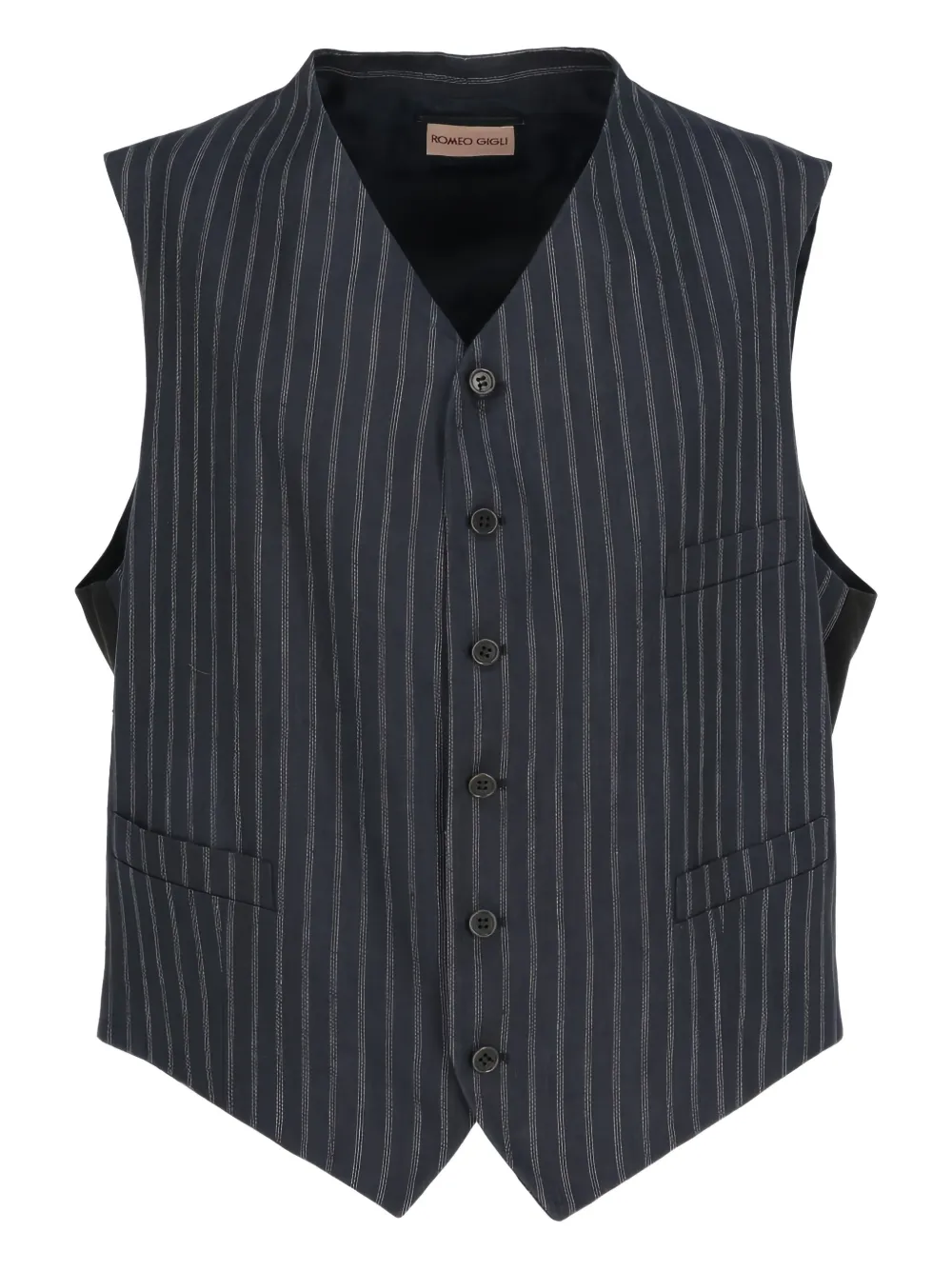 Romeo Gigli Pre-Owned Gilet monopetto a righe anni '90 - Blu