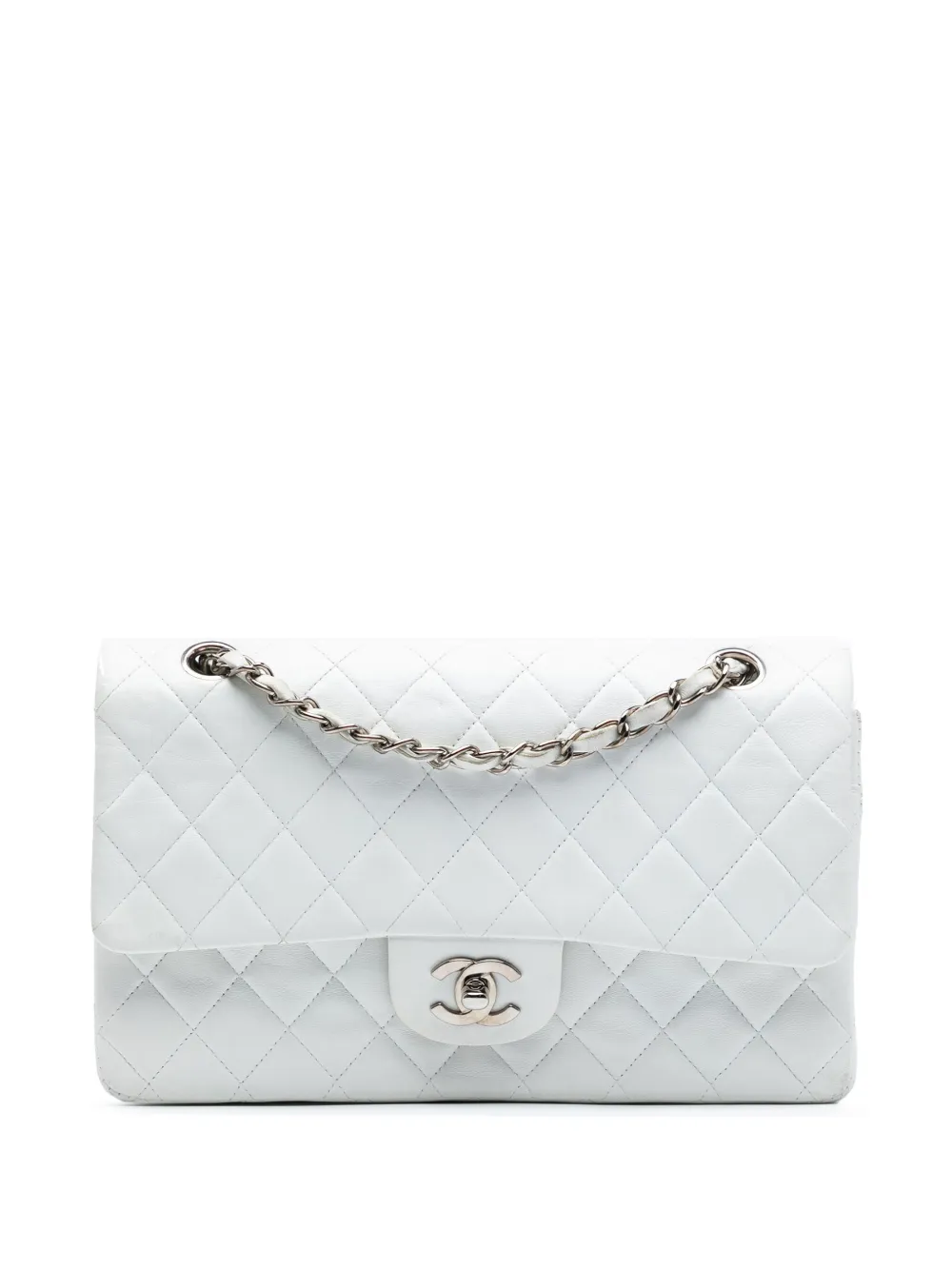 CHANEL Pre-Owned 1997-1999 ミディアム クラシック ラムスキン ダブルフラップ ショルダーバッグ - ホワイト