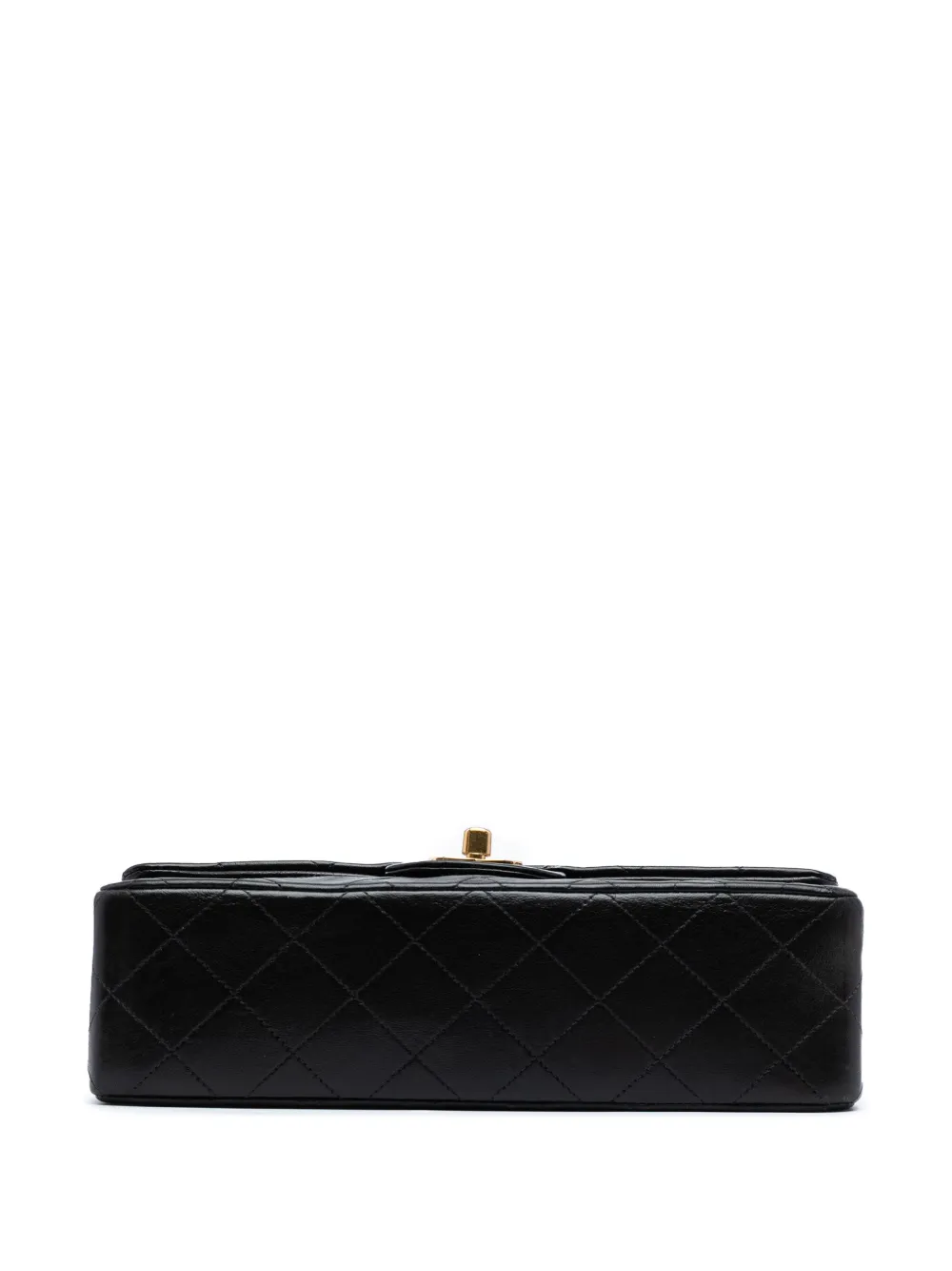 Pre-owned Chanel 1994-1996 Small Classic Lambskin Double Flap Shoulder Bag In Black
