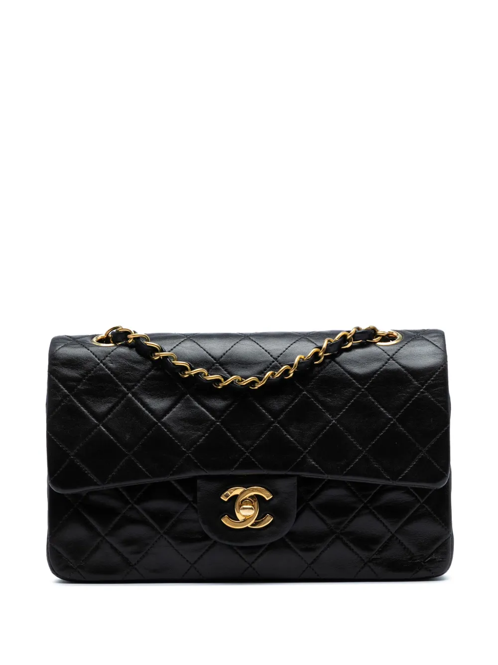 CHANEL Pre-Owned 1994-1996 スモール クラシック ラムスキン ダブルフラップ ショルダーバッグ - ブラック CHANEL Pre-Owned 1994-1996 スモール クラシック ラムスキン ダブルフラップ ショルダーバッグ - ブラック