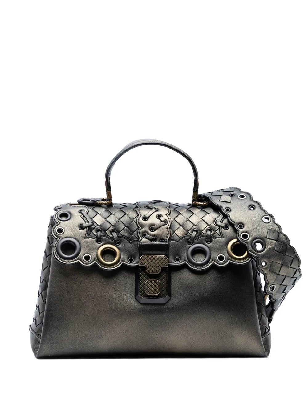 Bottega Veneta Pre-Owned 2012-2025 スモール イントレチャートトリム メタリックナッパ グロメット Bottega Veneta Pre-Owned 2012-2025 スモール イントレチャートトリム メタリックナッパ グロメット