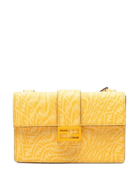 Fendi Pre-Owned 2021-2025 Sarah Coleman Small Glazed Fabric FF Vertigo Convertible Baguette Pouch crossbody bag