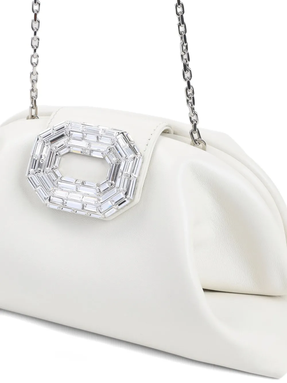 Amina Muaddi Camelia clutch Wit