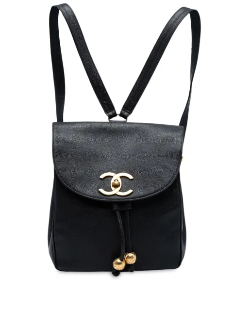 CHANEL Pre-Owned 1994-1996 CC Caviar Turn Lock backpack