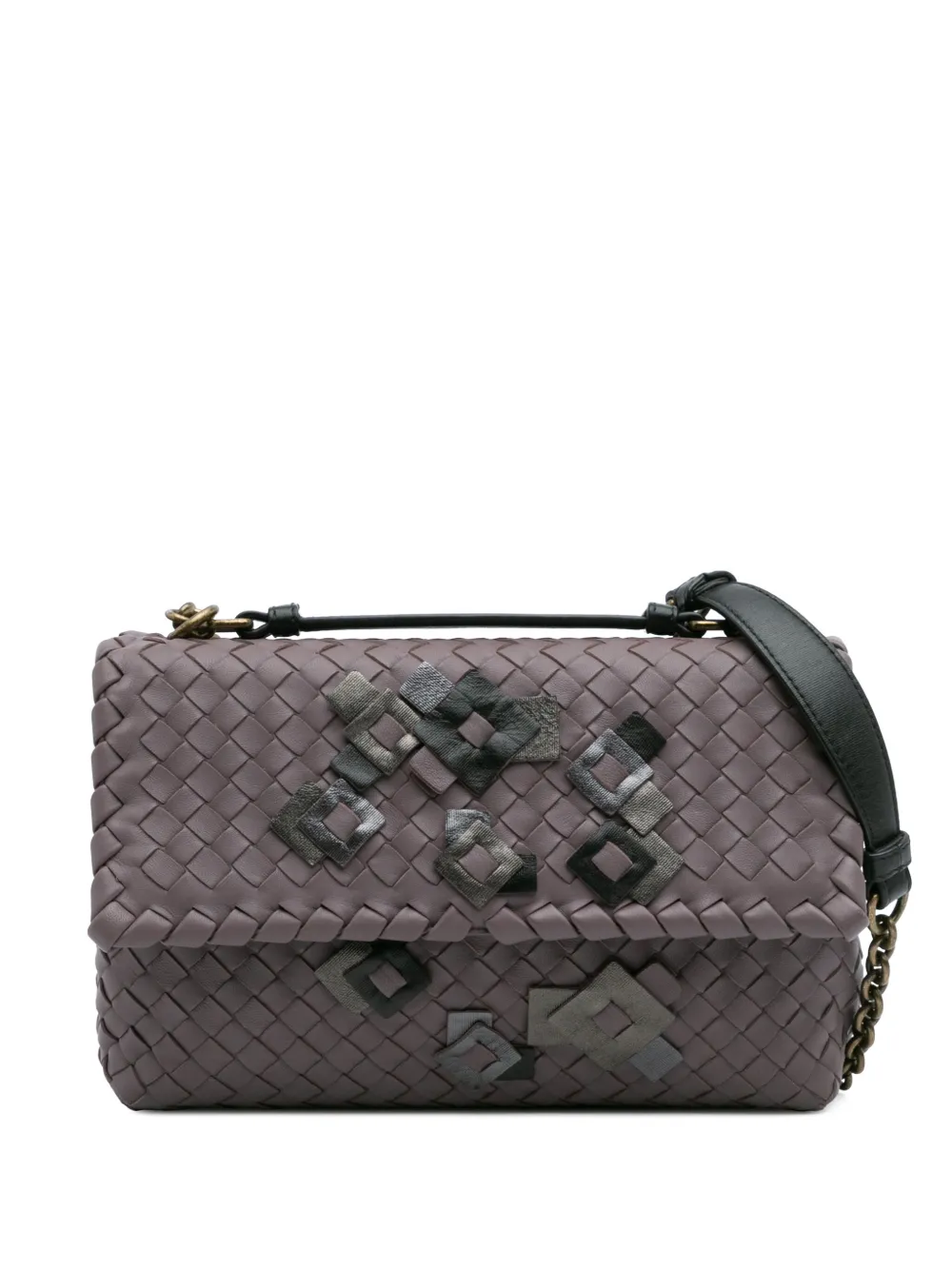 Bottega Veneta Pre-Owned 2012-2025 スモール ナッパ イントレチャート エンブロイダリー オリンピア Bottega Veneta Pre-Owned 2012-2025 スモール ナッパ イントレチャート エンブロイダリー オリンピア