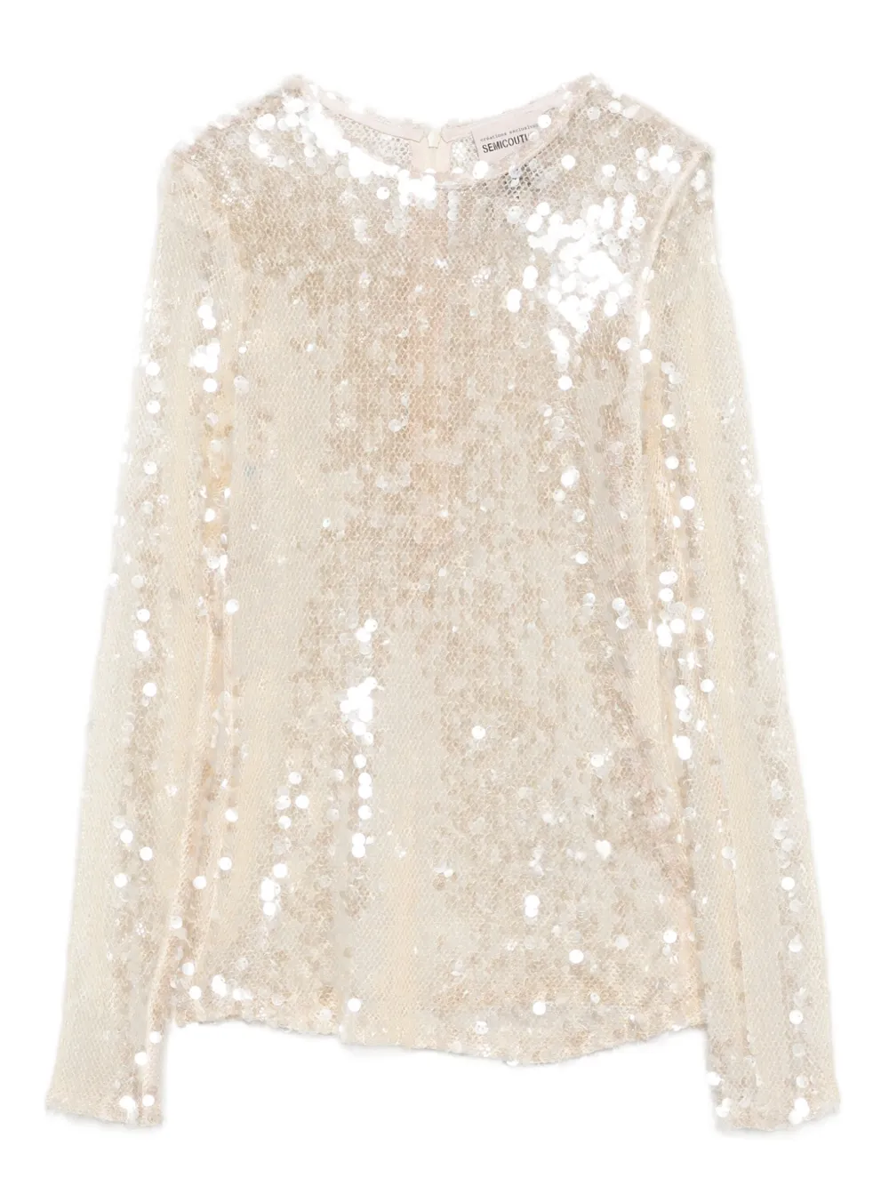 Semicouture Exaltacion sequin-embellished top | Neutrals | Image 1