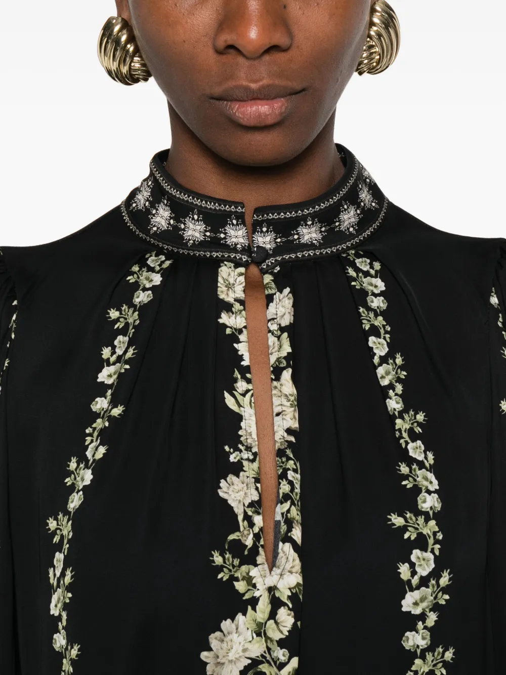 alice + olivia Blouse met bloemenprint Zwart