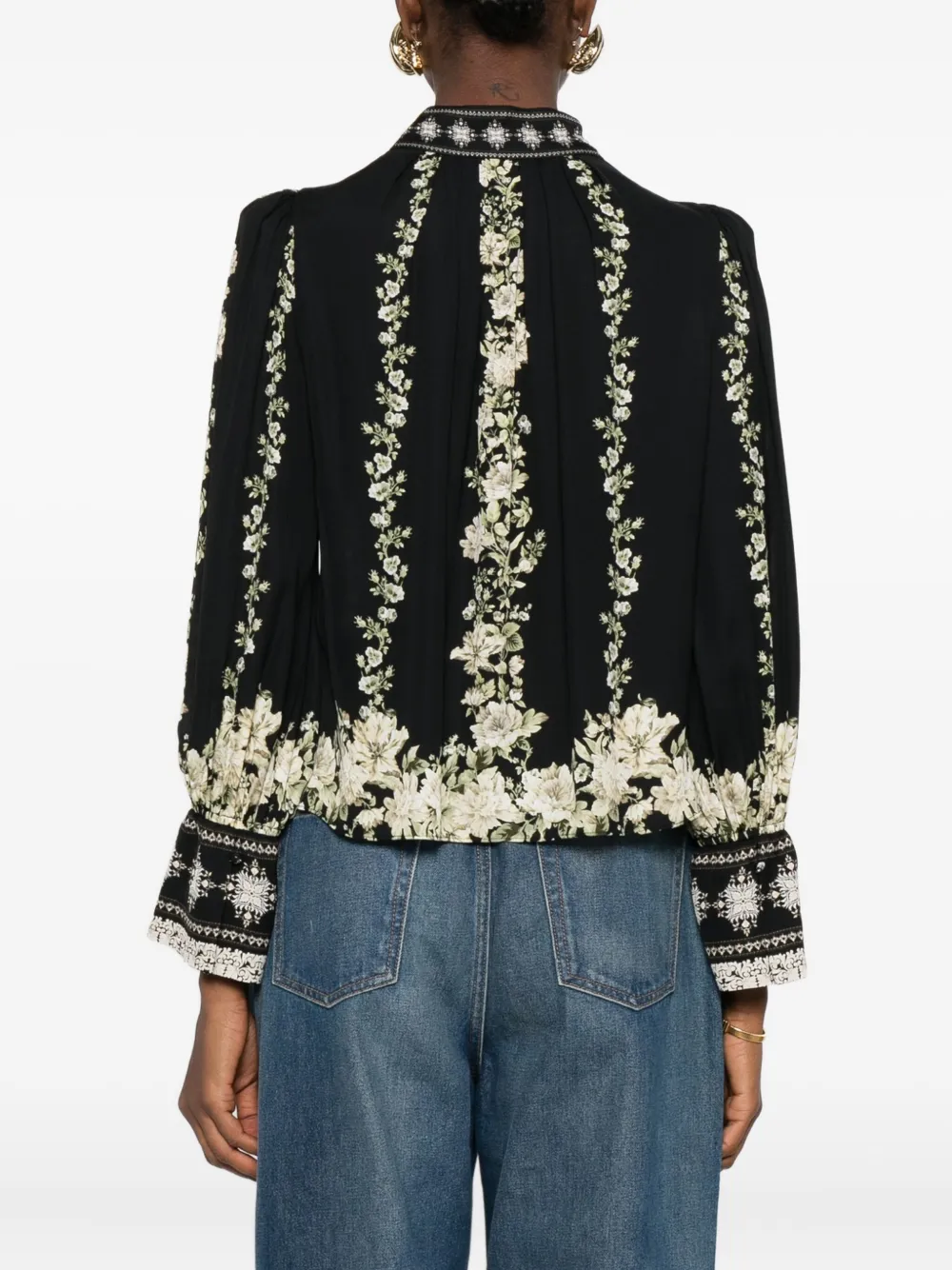 alice + olivia Blouse met bloemenprint Zwart