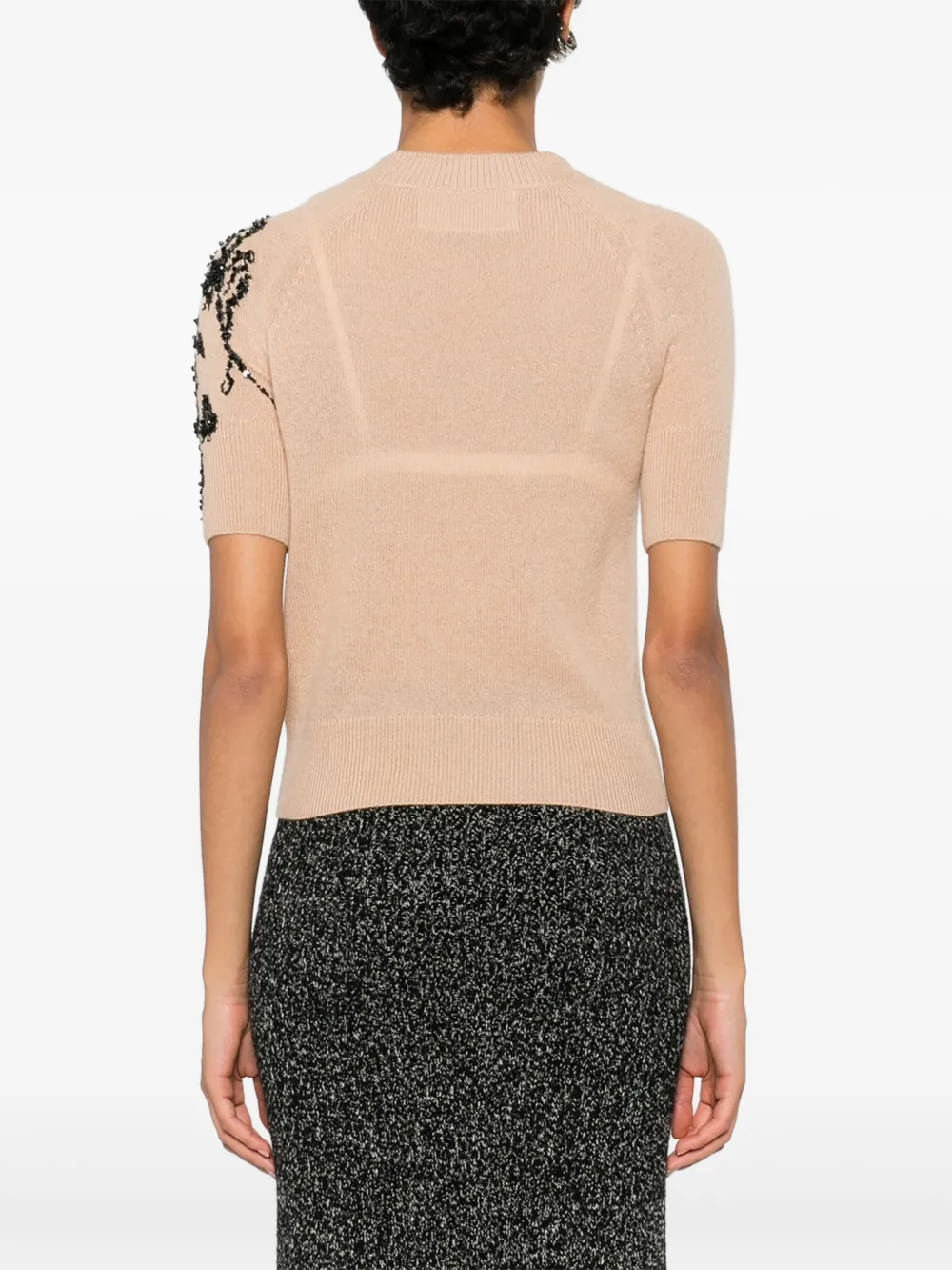 Ermanno Scervino T-shirt verfraaid met bloemen Bruin