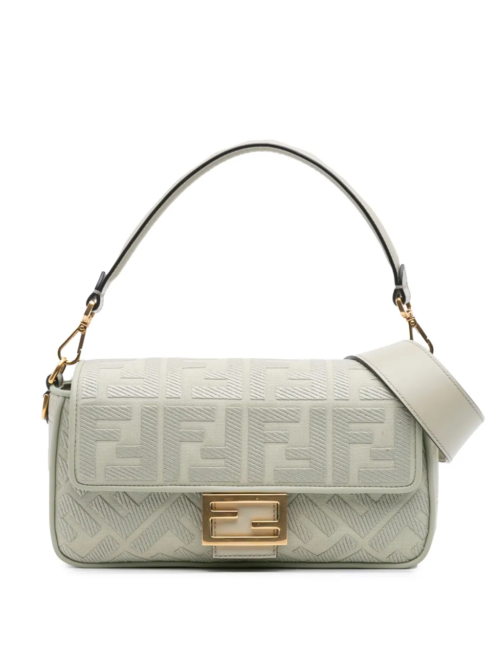 Fendi Pre-Owned 2010-2025 Zucca Embroidered Canvas Baguette satchel | Green | Image 1