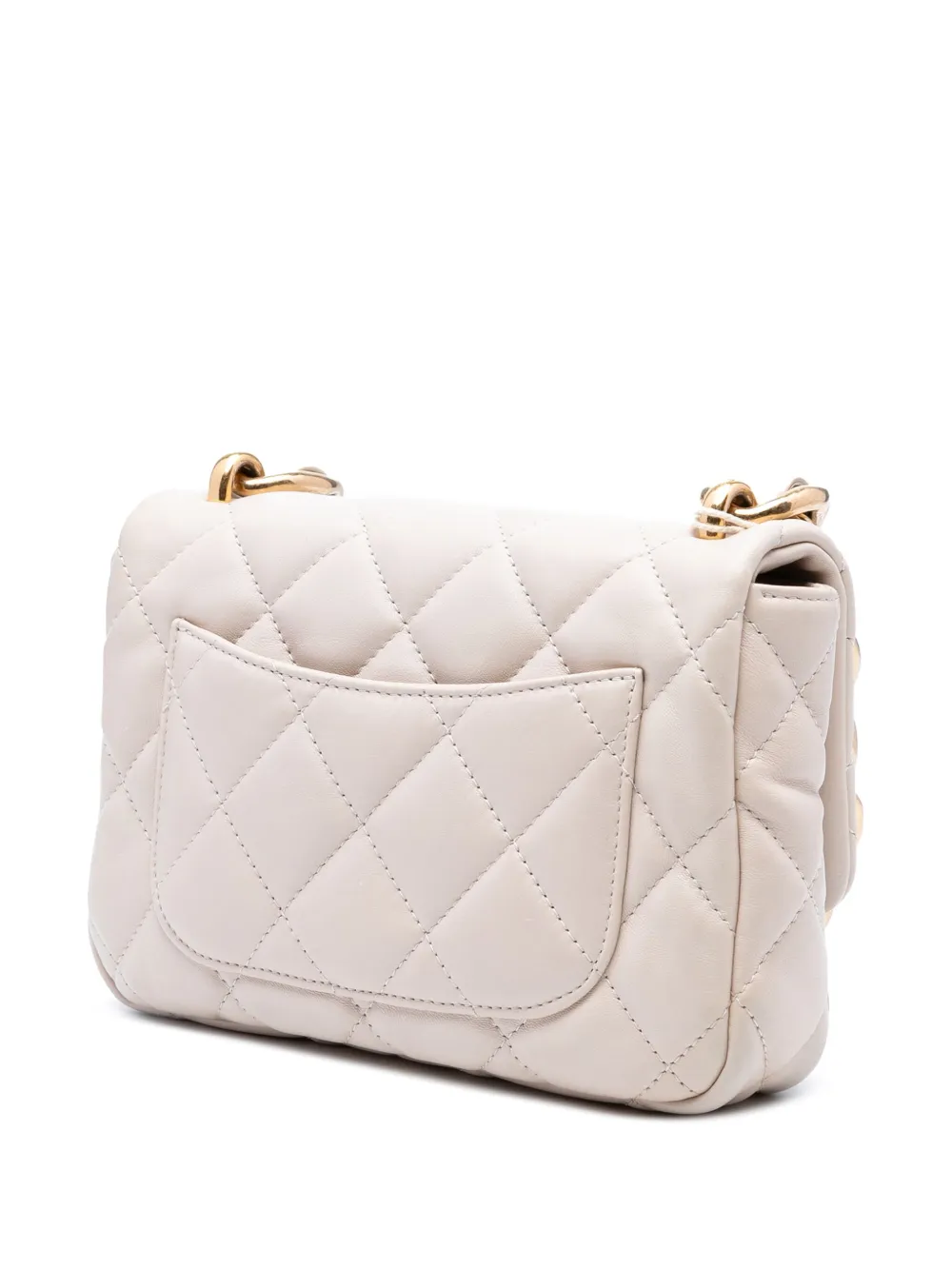 Pre-owned Chanel 2021-2025 Small Quilted Lambskin Funky Town Flap Shoulder Bag In Brown