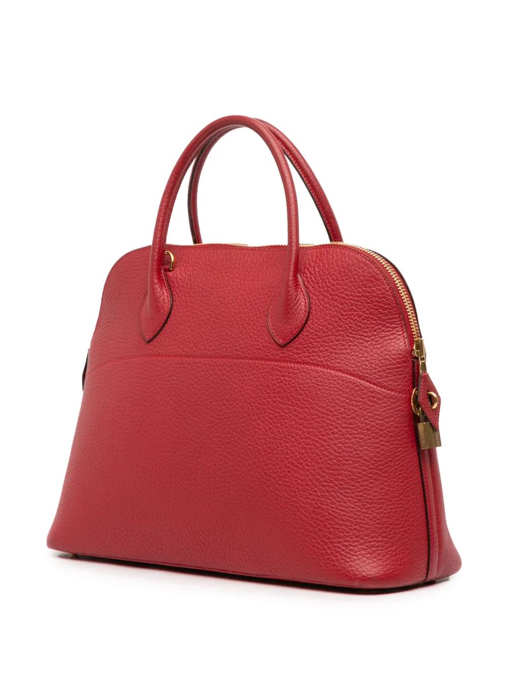 Pre-owned Hermes 2022 Clemence Bolide 31 Satchel In Red